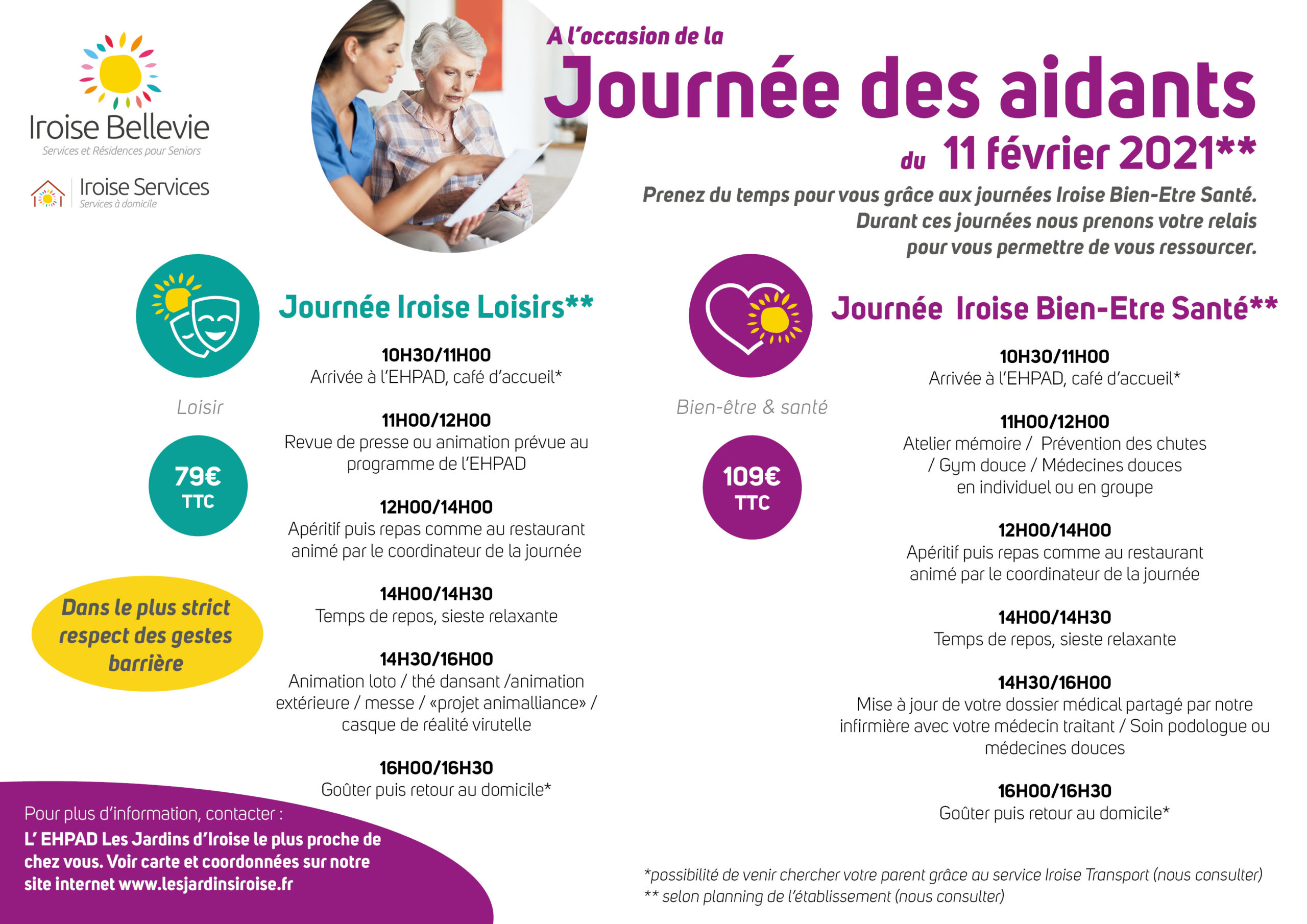 11 février 2021 Journée nationale des aidants avec Les maisons de retraite Les Jardins d'Iroise